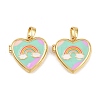 Brass with Enamel Locket Pendants KK-CBA415D-10G-01-1