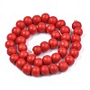 Painted Natural Wood Beads Strands WOOD-S053-54H-2