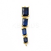 Brass Pave Cubic Zirconia Connector Charms KK-G458-01G-03-1