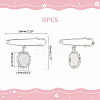 DIY Blank Oval 316 Surgical Stainless Brooches DIY Making Kits JEWB-AB00025-3