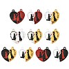 10 Bags Spray Painted Alloy Red and Black Enamel Split Pendants FIND-FS0004-21-1