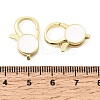 Flat Round Brass Enamel Lobster Claw Clasps KK-Z147-02G-01B-3
