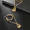Stylish 201 Stainless Steel Heart Pendant Hoop Earrings LI4623-3
