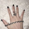 Cross Alloy Enamel Open Cuff Rings for Men FS-WGAFE4A-01-3