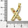 Brass Micro Pave Clear Cubic Zirconia Pendants KK-G521-01G-X-01-3