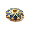 Multi-Petal Alloy Enamel Bead Caps FIND-G029-05G-02-3