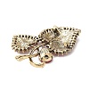 Heart-shape Leaf Zinc Alloy Rhinestones Brooches JEWB-R055-04AG-01-2