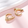 Teardrop Brass Micro Pave Clear Cubic Zirconia Cuff Earrings EJEW-F384-21G-2