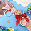 2Pcs 2 Colors Polyester & Alloy & Plastic Keychains KEYC-TA0001-52A-5