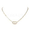 304 Stainless Steel Screw Carabiner Lock Pendant Paperclip Chain Necklaces NJEW-JN05860-01-2