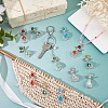 21Pcs 7 Colors Electroplate Glass Bead Pendants PALLOY-FH00162-5