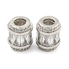Rack Plating Brass Micro Pave Cubic Zirconia European Beads KK-F089-31P-08-1