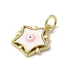 Evil Eye Enamel Shell Pendants KK-E092-26G-01-2