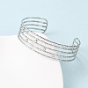 304 Stainless Steel Multi-strand Cuff Bangles for Women BJEW-B156-01-3