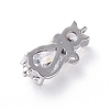 Brass Micro Pave Cubic Zirconia Kitten Links Connectors X-ZIRC-G157-50P-2