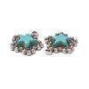 Synthetic Turquoise Pendants PALLOY-D013-16AS-3