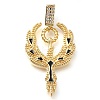 Brass Micro Pave Clear Cubic Zirconia Enamel Pendants KK-S049-29G-1
