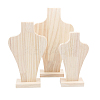 Bust Wooden Necklace Display Stands NDIS-WH0009-17-7