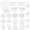 20Pcs 10 Style 201 Stainless Steel Pendants STAS-SC0003-56-1