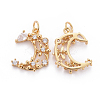 Brass Micro Pave Cubic Zirconia Pendants ZIRC-L070-43G-2