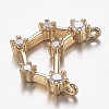 Brass Micro Clear Cubic Zirconia Charms ZIRC-F120-019G-06-3