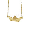 Personalized Stainless Steel Paper Boat-shaped Pendant Necklaces for Women Daily Wear Gift DZ0863-1-2