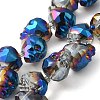 Transparent Electroplated Glass Beads Strands GLAA-G104-02D-2