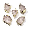 Raw Rough Natural Dyed Quartz Crystal Links Connector Charms G-K189-04LG-06-1