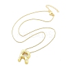 Brass & Plastic Pearl Letter Pendant Box Chain Necklaces for Women NJEW-U017-01G-18-3