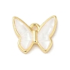 Rack Plating Brass & Shell Butterfly Charms with Epoxy Resin KK-K380-02G-01-1