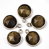 Natural Tiger Eye Charms G-N326-49D-1