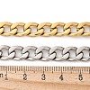 Two Tone 304 Stainless Steel Cuban Link Chain Necklaces NJEW-D303-02GP-5