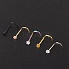 304 Stainless Steel Rhinestone Round Ball Fishtail Nose Rings WGE5A2F-12-1