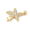 Brass Micro Pave Cubic Zirconia Pendants KK-Z134-18G-02-2