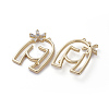 Brass Micro Pave Cubic Zirconia Peg Bails Pendants ZIRC-K083-011G-2