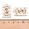 Rack Plating Alloy Enamel Pendants ENAM-N056-392A-KCG-3