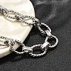 304 Stainless Steel Oval Link Chain Bracelets for Women BJEW-R021-09P-3