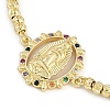 Virgin Mary Theme Brass Micro Pave Cubic Zirconia Slider Bracelets for Women BJEW-U013-02G-03-2