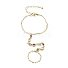 Brass Micro Pave Cubic Zirconia Mittens Bracelets BJEW-C156-01G-01-4