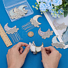 9Pcs Gleit & Rhinestone Embroider Self-adhesion Thread Iron on/Sew On Patches PATC-FG0003-57-3