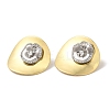 Rack Plating Brass Micro Pave Clear Cubic Zirconia Stud Earrings EJEW-B062-03GP-01-1