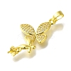 Rack Plating Brass Micro Pave Clear Cubic Zirconia Pendant KK-H485-34G-2