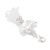 Frosted Acrylic & Glass Pearl Flower Angel Pendant Decorations HJEW-JM03490-01-4