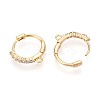 Brass Micro Pave Cubic Zirconia Hoop Earring Finding KK-N261-26G-2