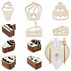 100Pcs 5 Styles Unfinished Wooden Cutouts WOOD-OC0002-86-1