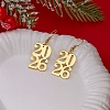 Number 2026 304 Stainless Steel Dangle Earrings FS-WGCED5C-03-2