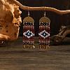 Bohemian Style Rhombus Glass Bead Handmade Dangle Earrings ZK4916-2-1