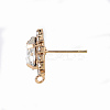 Brass Stud Earring Findings KK-Q253-009-3