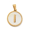 PVD Vacuum Plating 304 Stainless Steel with White Shell Pendants STAS-G268-01I-G-2