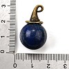Natural Lapis Lazuli Round Pendants with Alloy Witch Hat G-D311-01AB-02-3